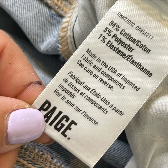 Paige Jacqueline Straight Distressed Patchwork Cropped Jeans size 27 - Picture 12 of 14